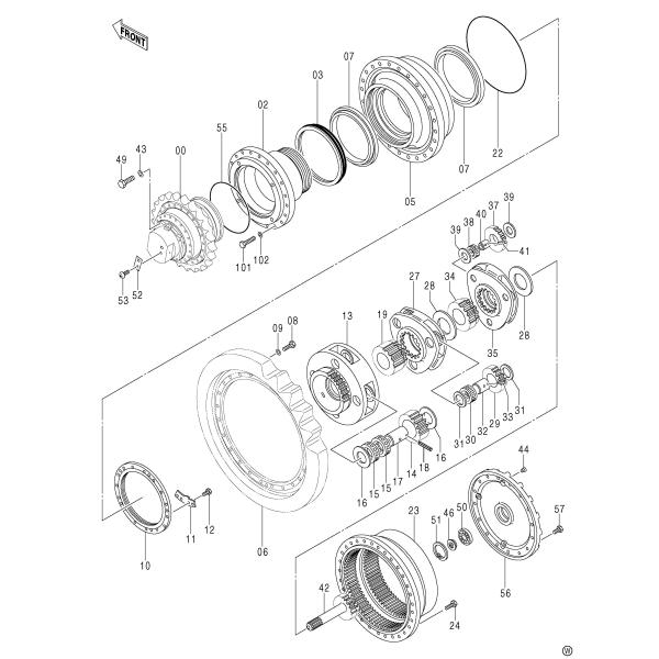 9251680 9263595 9186918 9203565 ZX450 Travel Gearbox ZX450-3 ZX470-3 Travel Reduction Gear