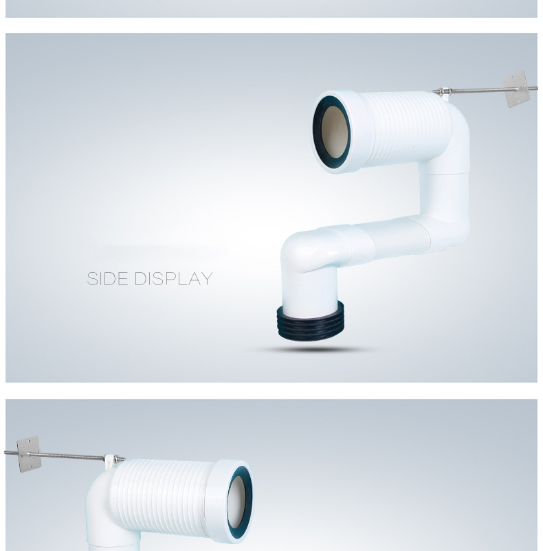 White PVC Bathroom Pipe Connector Type Toilet Accessory Toilet Sitting Basin Pipe