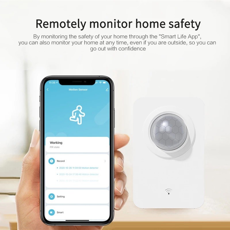Датчик движения 10M WiFi PIR жизни сигнала тревоги самолет-нарушителя умный
