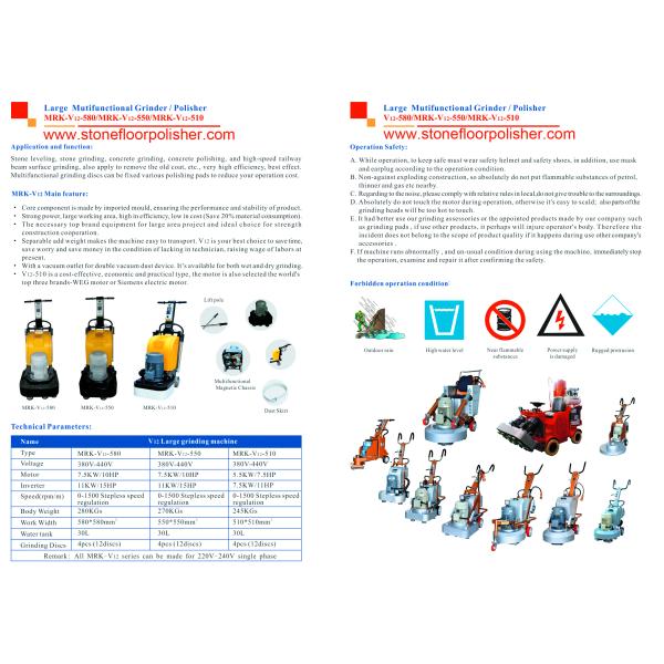 Machine de meulage de polissage de plancher de granit de 12 têtes avec les disques magnétiques