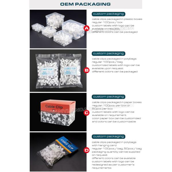 Кабельные скобы Ø2,5~25мм с одним гвоздем и скобы кабеля круглые Ø30~50мм с двумя гвоздями для управления кабелями