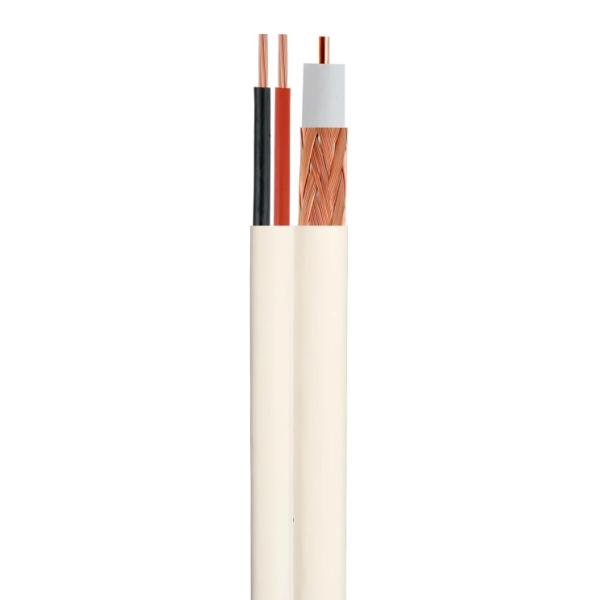 NO 7102028 RG59/U Coaxial Cable 95% CCA With Copper Clad Aluminum Braiding + 2C 18AWG CMP | UL E541136 Certified