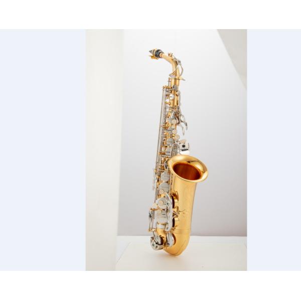 Musical instruments High F# Eb Key Golden Lacquer Alto Saxophone China Customized China Made Straight Saxophone