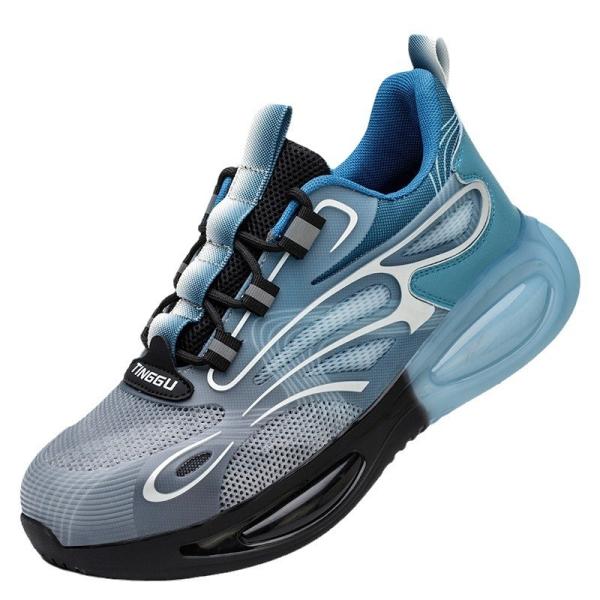 Zapatos de trabajo de verano TPU de punto volador zapatos de trabajo cómodos zapatos de seguridad Kevlar suela media de acero suela de pie TPU