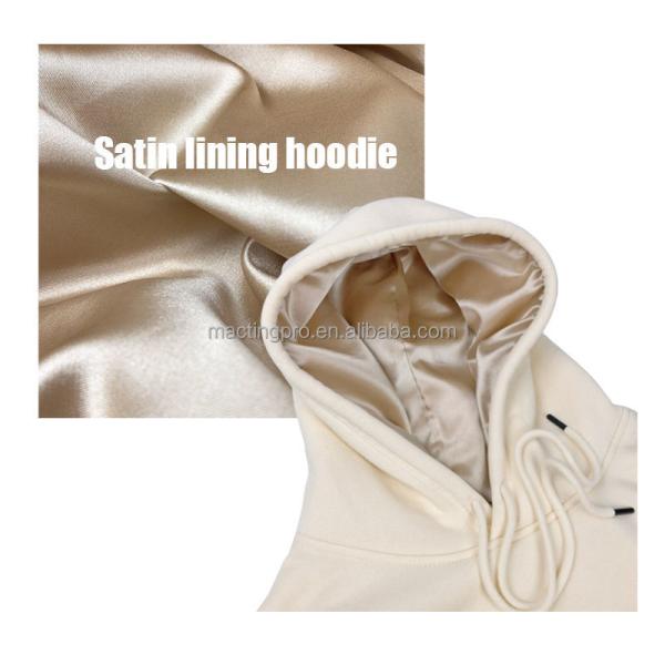 Golf Fleece Lined Hooded Sweatshirt Silk Hoodie Zip Pullover Regular Sleeve Style Satin Lining