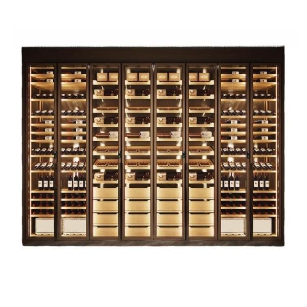 LED Wine Fridge With Temperature Control Decorative Metalwork Wine Fridge Cabinet