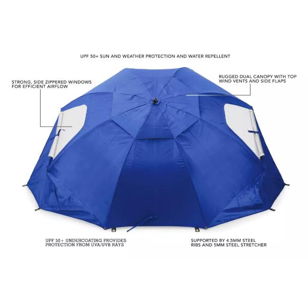 Multifunctional Assembly Tent Beach Umbrella for UV Protection and Windproof Design