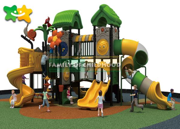 Corrediça exterior plástica robusta Playset, corrediça Forest Theme Design do campo de jogos da fibra de vidro