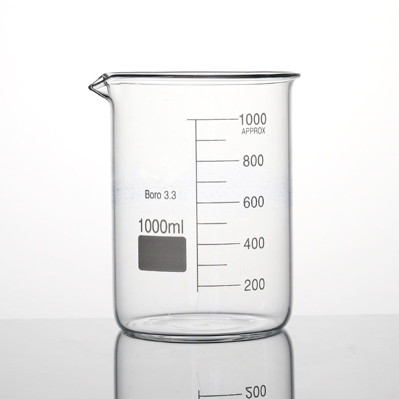 Laboratory Glassware Boro3.3 Glass Beaker 25ml 50ml 250ml 500ml 1000ml Borosilicate Beaker Measuring Beaker with High Quality