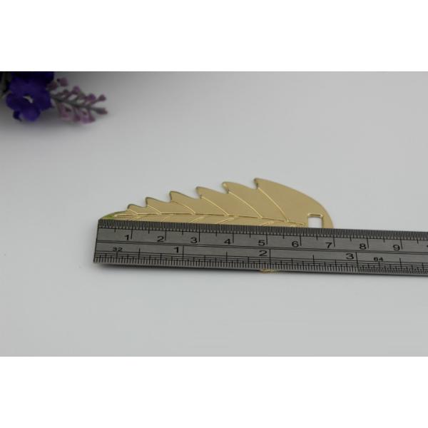 OEM zinc alloy light gold & gunmetal leaf pattern metal logo label tags for handbag/shoes accessories