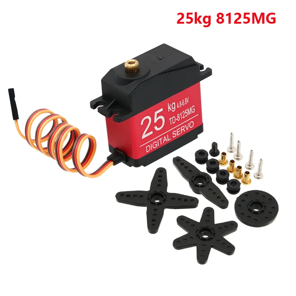 Waterproof 20KG 25 30 35 Servo 180 Degree Large Torque Digital Metal Gears T Arm For RC Car Truck Helicopter