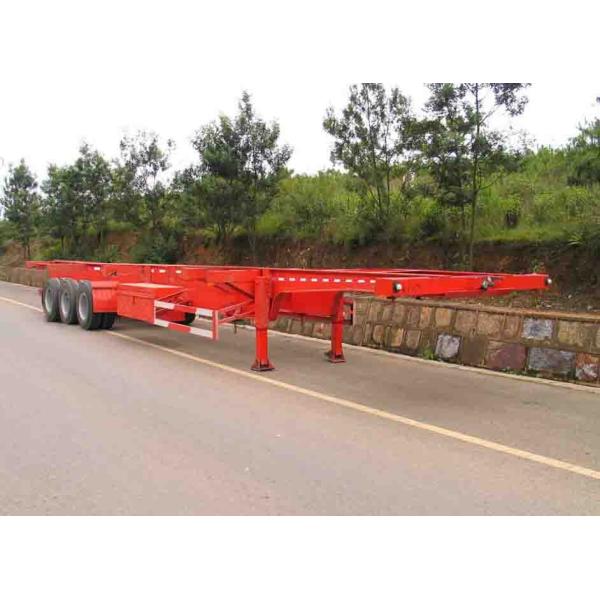 2 Axles 20 Foot Flatbed Truck Trailer With 4 Or 12 Set Twist Locks SGS Standard
