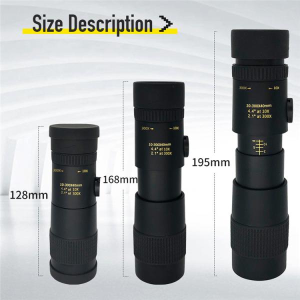 BK7 Prism 10-300X40mm Monocular Telescope For Hiking