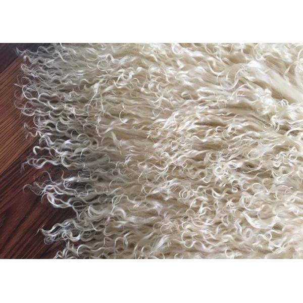 Suavidad mongol teñida verde oscuro de la manta 60 X120cm del tiro de la corderina con el pelo largo