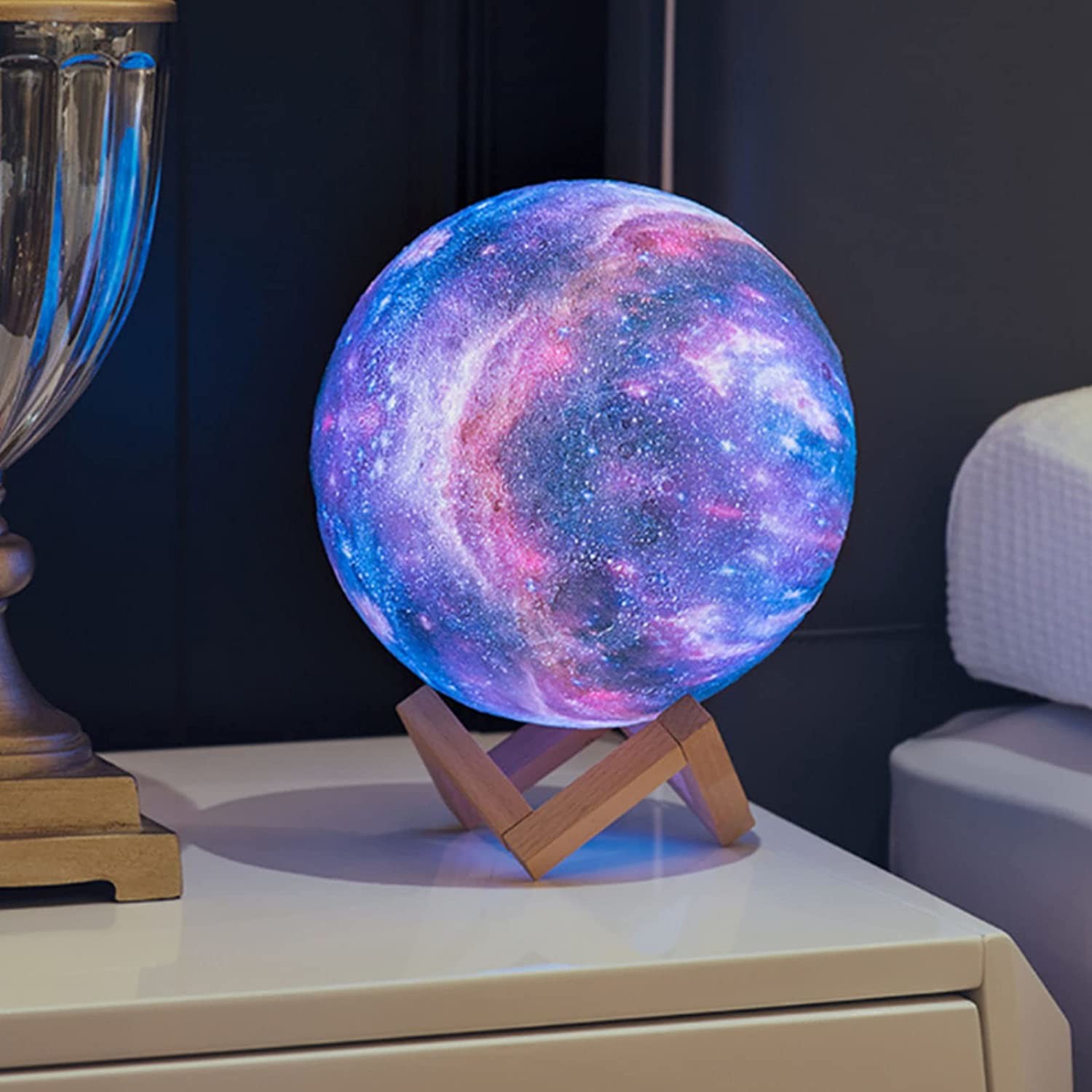Дистанционное управление СИД Диммируемый RGB лампы луны 16 цветов умное мобильное