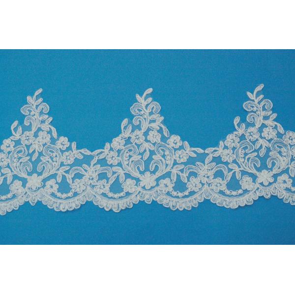 Embroidery Wedding Lace Trimming Gold Wire Lace Border H27cm*L20cm Repeat