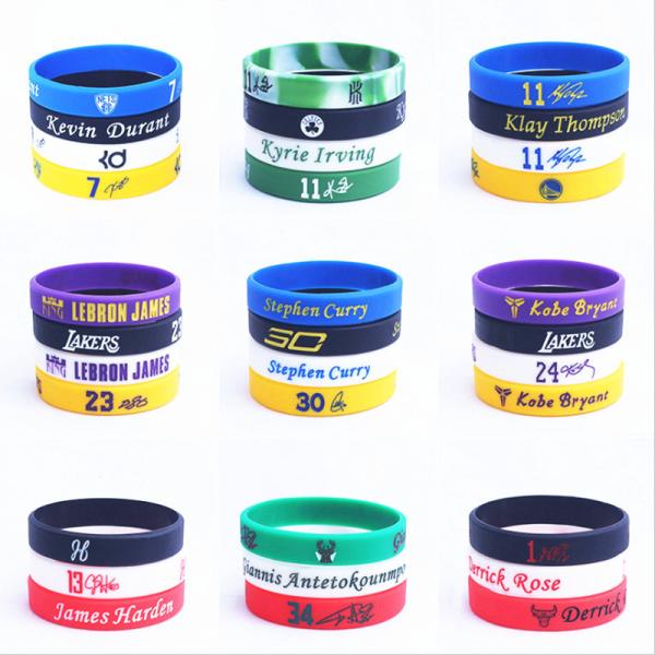 Longueur 20cm-25cm Bracelets en silicone imprimés pour le festival de football Souvenir