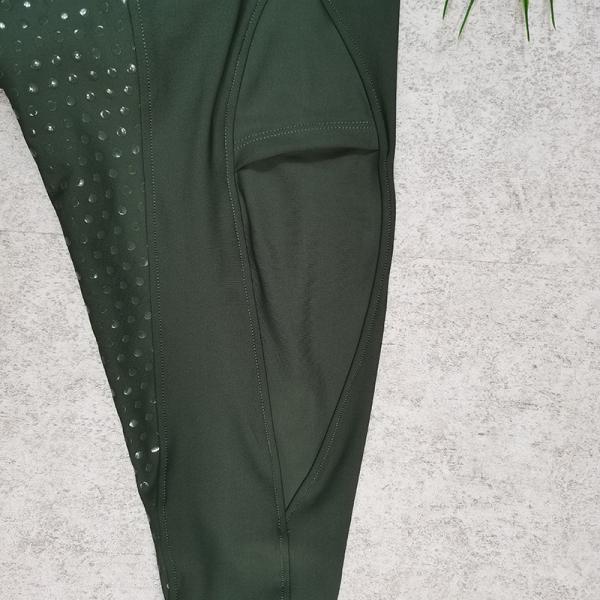 Зеленая напечатанная верховая езда задыхается гетры силикона места нейлона полные с карманом телефона