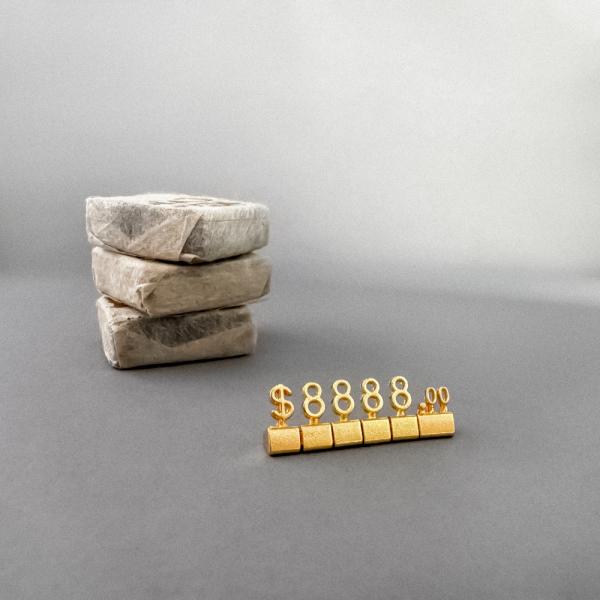 Золото Мини 3D Металл розничная цена отображение теги для ювелирных изделий цены кубики