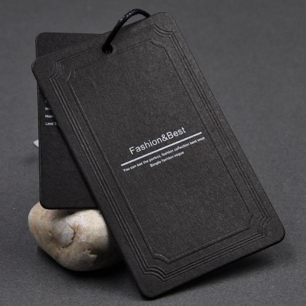As sapatas 350gsm dos sacos revestiram Hang Tag Black White Print feito sob encomenda de papel