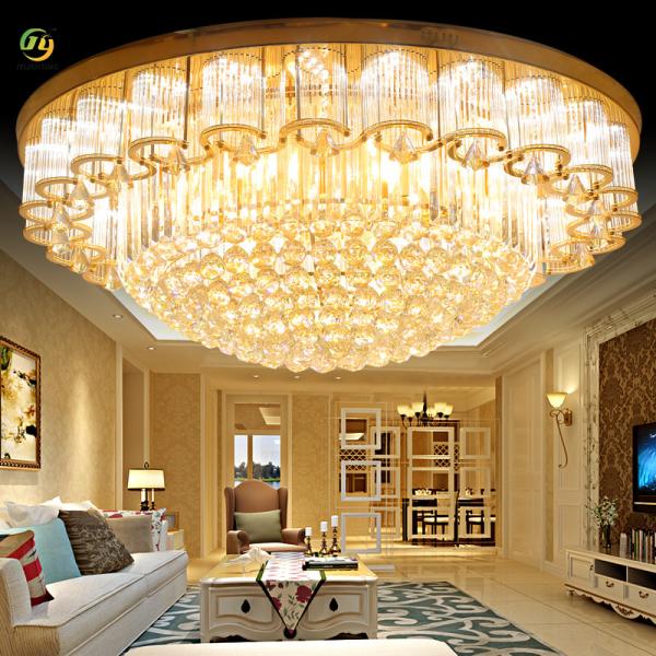 JYLIGHTING Crystal Ceiling Lamp Round Living Room Lamp Modern Simple Atmosphere European Restaurant Bedroom LED Ceiling Light