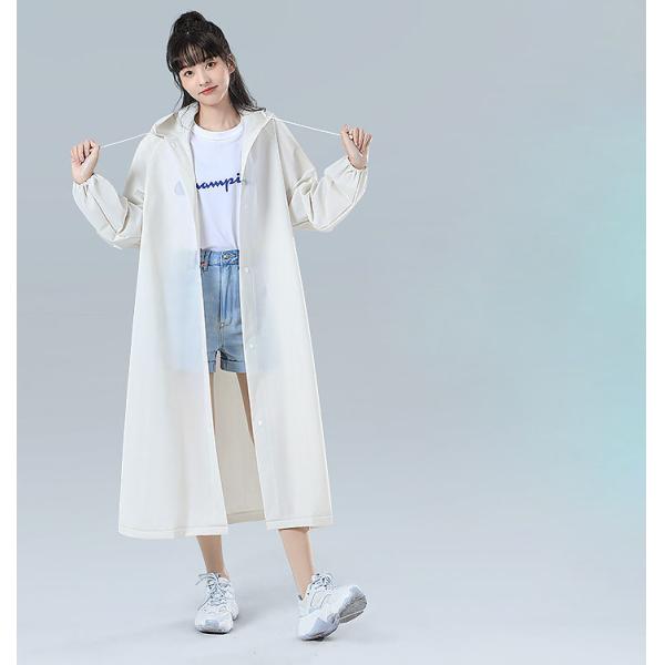 Portable Raincoat Fashionable Long Poncho for Travel Conventional Size and Solid Color