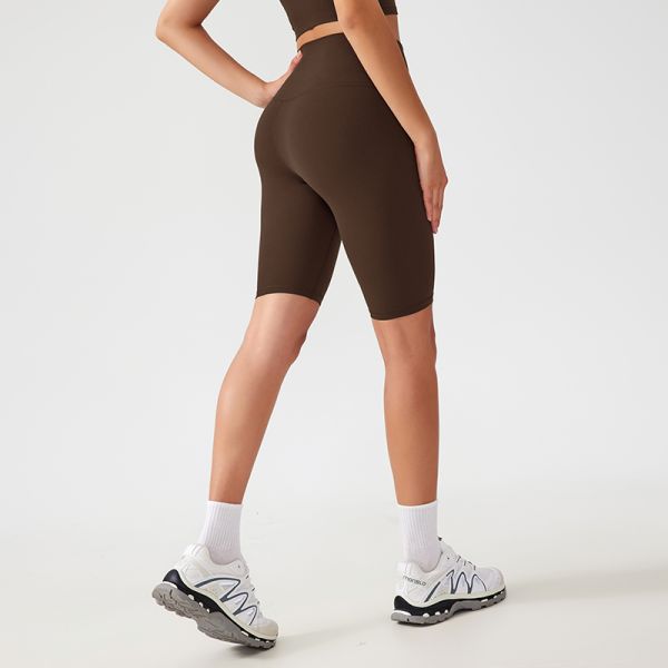High Waisted Women Yoga Shorts Nylon Spandex Blend Tummy Control 5