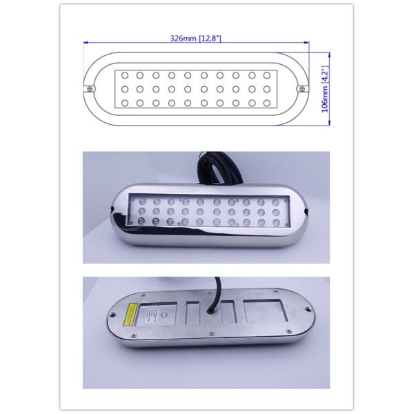 54W Stainless Steel 316 Blue Underwater Marine LED Lights Mounted