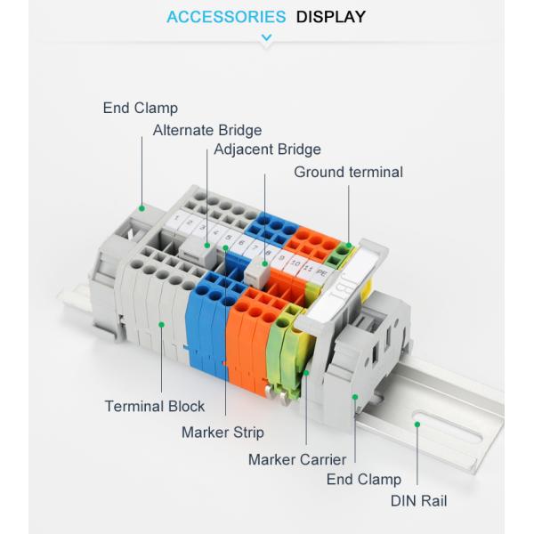 261-361B Strip Spring Clamp Terminal Block Connector Mini Rail With Mounting Carrier