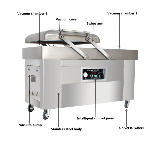 400x370x70mm Chamber Size Double Chamber Vacuum Sealing Machine for Beef Tea Packaging