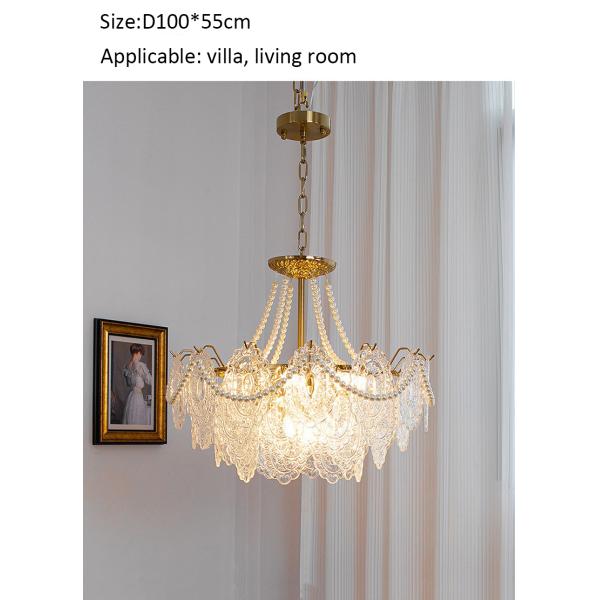 Luxury Villa Living Room Chandelier Glass Lampshade Fancy Chandelier(WH-CY-246)