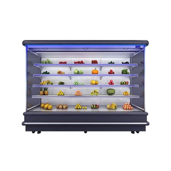 Цена по прейскуранту завода-изготовителя Магазин фруктов Вертикальный открытый передний дисплей супермаркета Охладитель