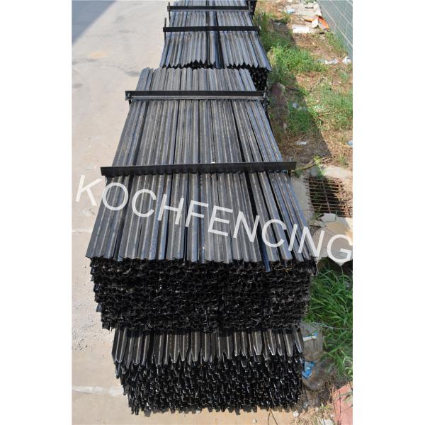 Heavy Duty Metal Fence Posts , 2.04kg/M Bitumen Painted Steel Galvanised Star Pickets