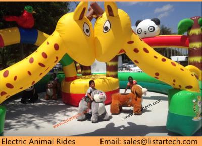 Hot Sale Plush Animal Coin Rides Racing Animal Car for Kids Riding, Coin Operated Rides