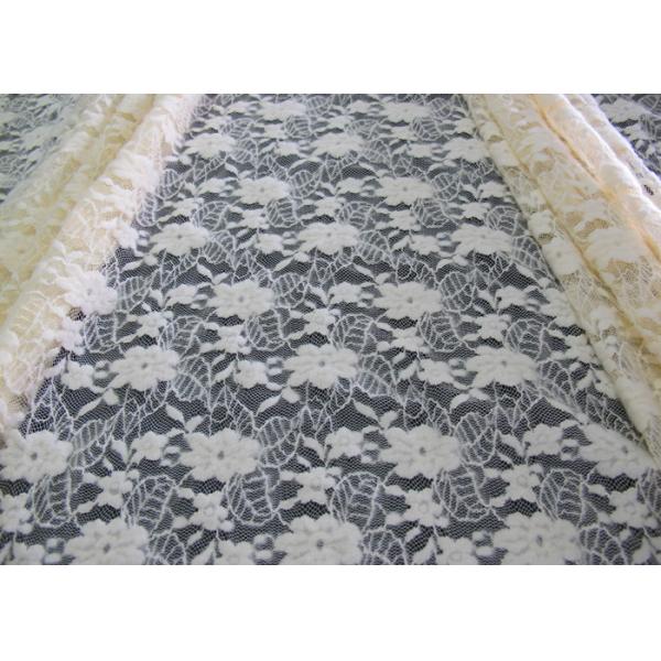 Washable Brushed Floral Lace Stretch Fabric / Nylon Cotton Spandex Fabric CY-LQ0043