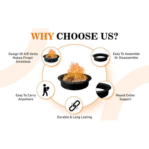 Огневая яма вставка для самодельного костра кольцо тяжеловесное твердое стальное строительство для наружного использования