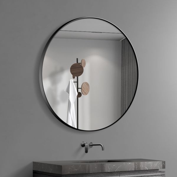 Kingstin Minimalist Round Stainless Steel Bathroom Mirror - Premium Finish & Custom Sizes Wall Mounted Vanity Mirror