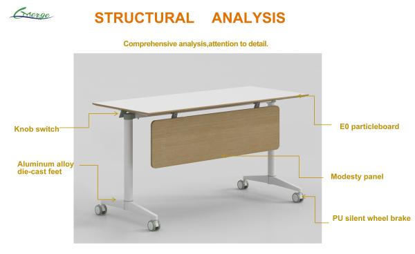 Portable Extension Table 25mm Top Thickness for Easy Storage and Transport