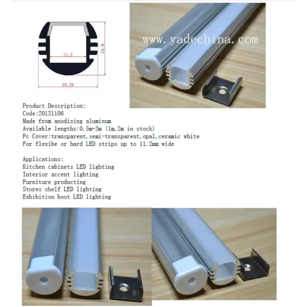 6063 T5 Aluminum Alloy LED Aluminum Profile with Customizable Length and Heat Dissipation for LED Strip Lighting