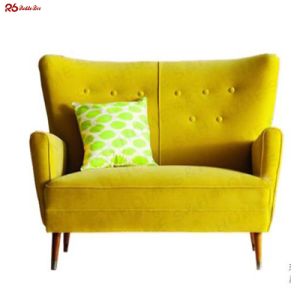 Wear Resistant Modular Tufted Velvet Upholstered Sofa Sets Yellow Brown For Living Room