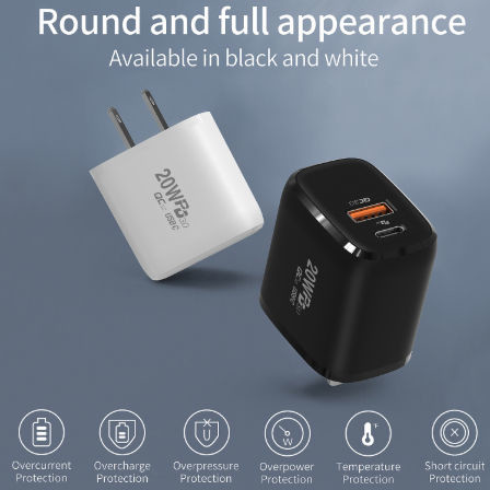 USB C Wall PD Fast Charger Adapter 20W с 2 пачками 6FT Type C к кабелю молнии