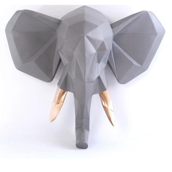 Custom Chestnut Animal Head Sculpture , Abstract Bronze Deer Sculpture Painted Electroplated Mirror