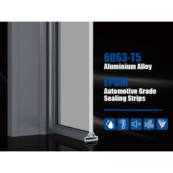 Narrow Panel Edge Well Sealed Water Proof Aluminium Interior Casement Door