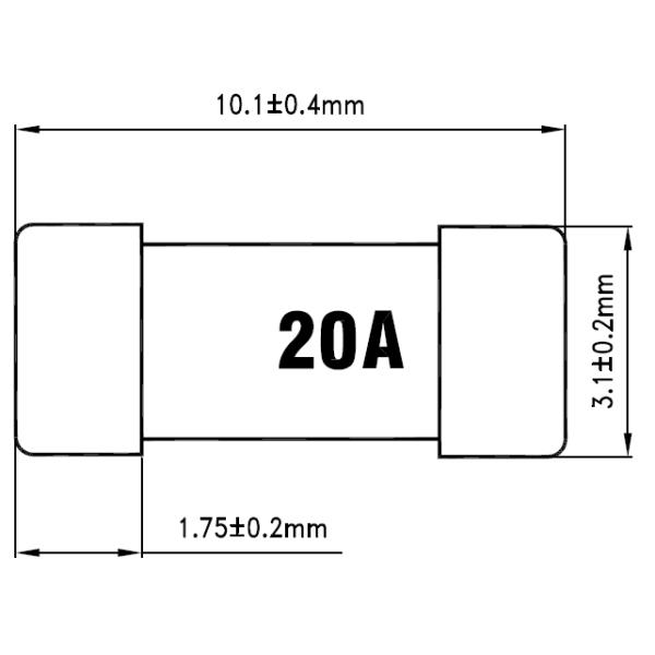 UL Approved 1032 Square Ceramic Gold Plated Surface Mount Fuse SEH SEG 500mA-30A 125V 300V 10.1x3.1x3.1mm