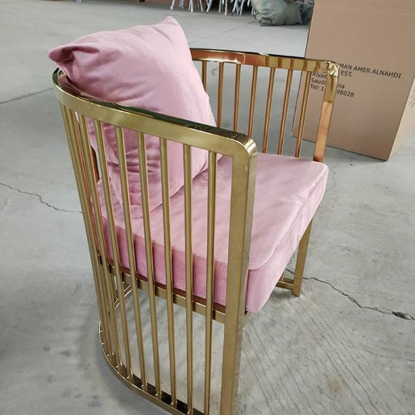 French Modern Luxury 68cm Tall Velvet Arm Dining Chair Gold Legs