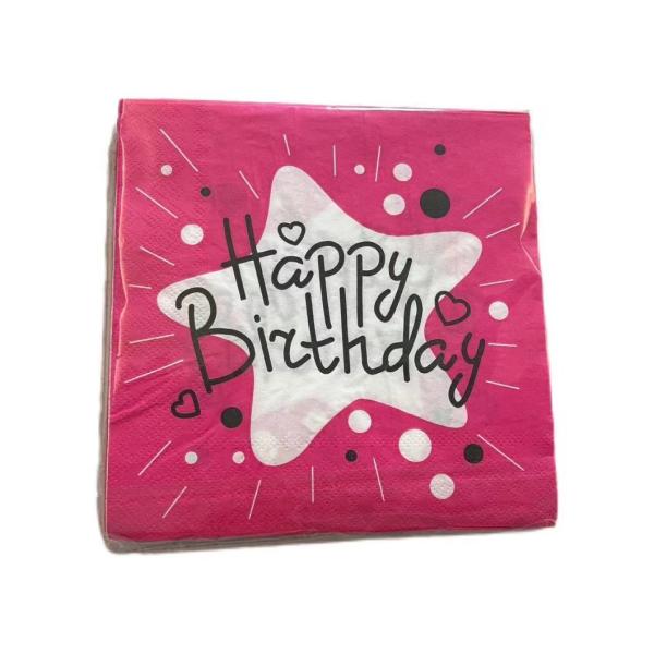 Customized Size 25X25cm Wedding Flower Personalized Printed Paper Napkins Serviettes