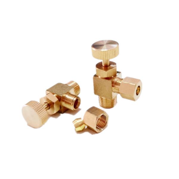 Lead Free Brass 1/4 90 Degree Angle Needle Valve With Brass Handwheel