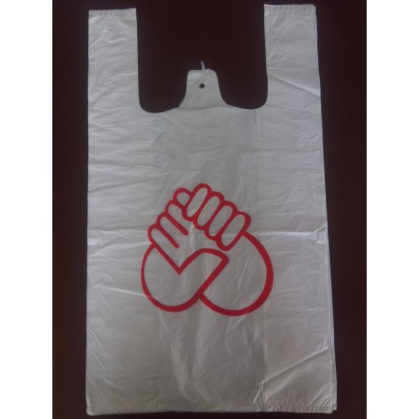 bolso de compras plástico blanco de la camiseta 13mic de 300+160*525m m - 1000/Case, material del HDPE