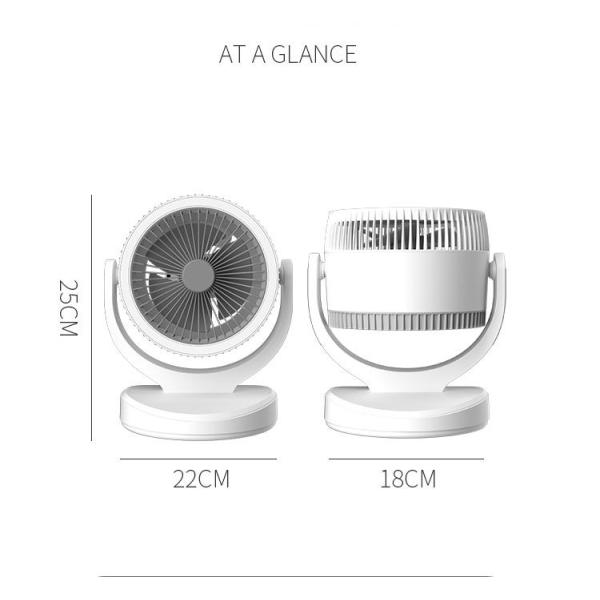 360° Rotary Mini Desktop Turbine Convection Ventilator for Household Table Installation