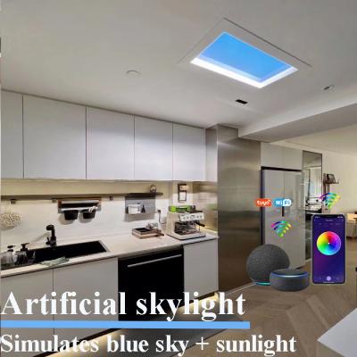 Dimmable Tuya Smart Wifi conduziu o falso que falsificado a claraboia almofada a luz solar artificial circadiano